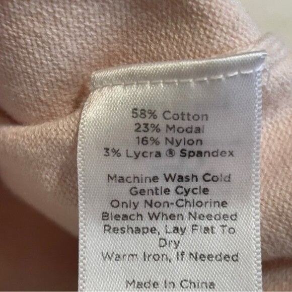 Talbot V-Neck Sweater Ribbed Center Stripe Pastel Pink Petite Large - Picture 8 of 9